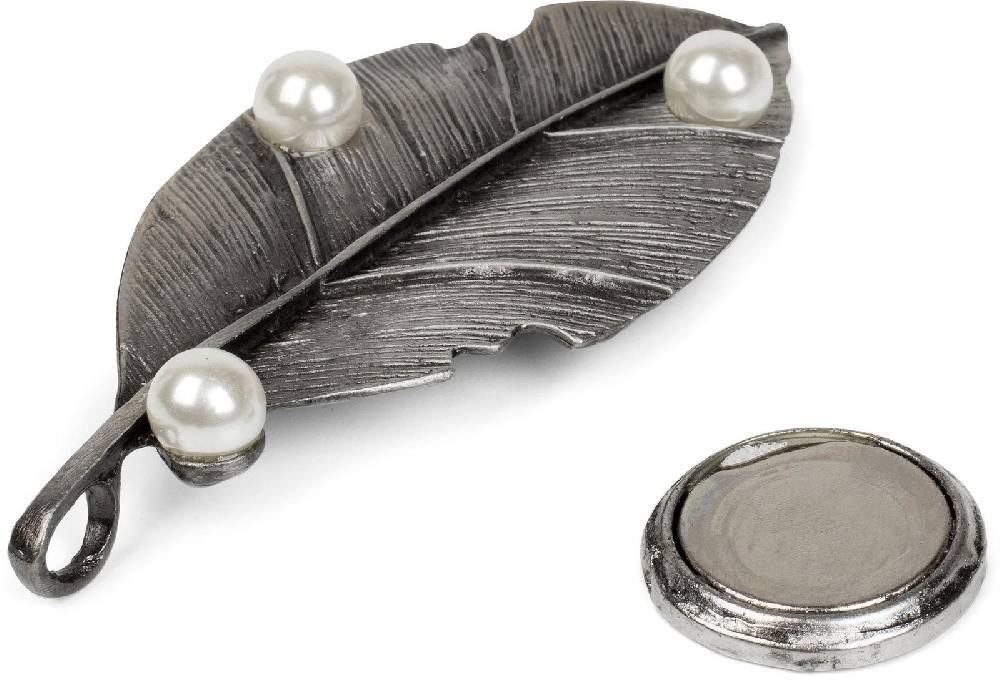 Stylebreaker Blatt Magnet Brosche mit Perle Begrenztes Angebot