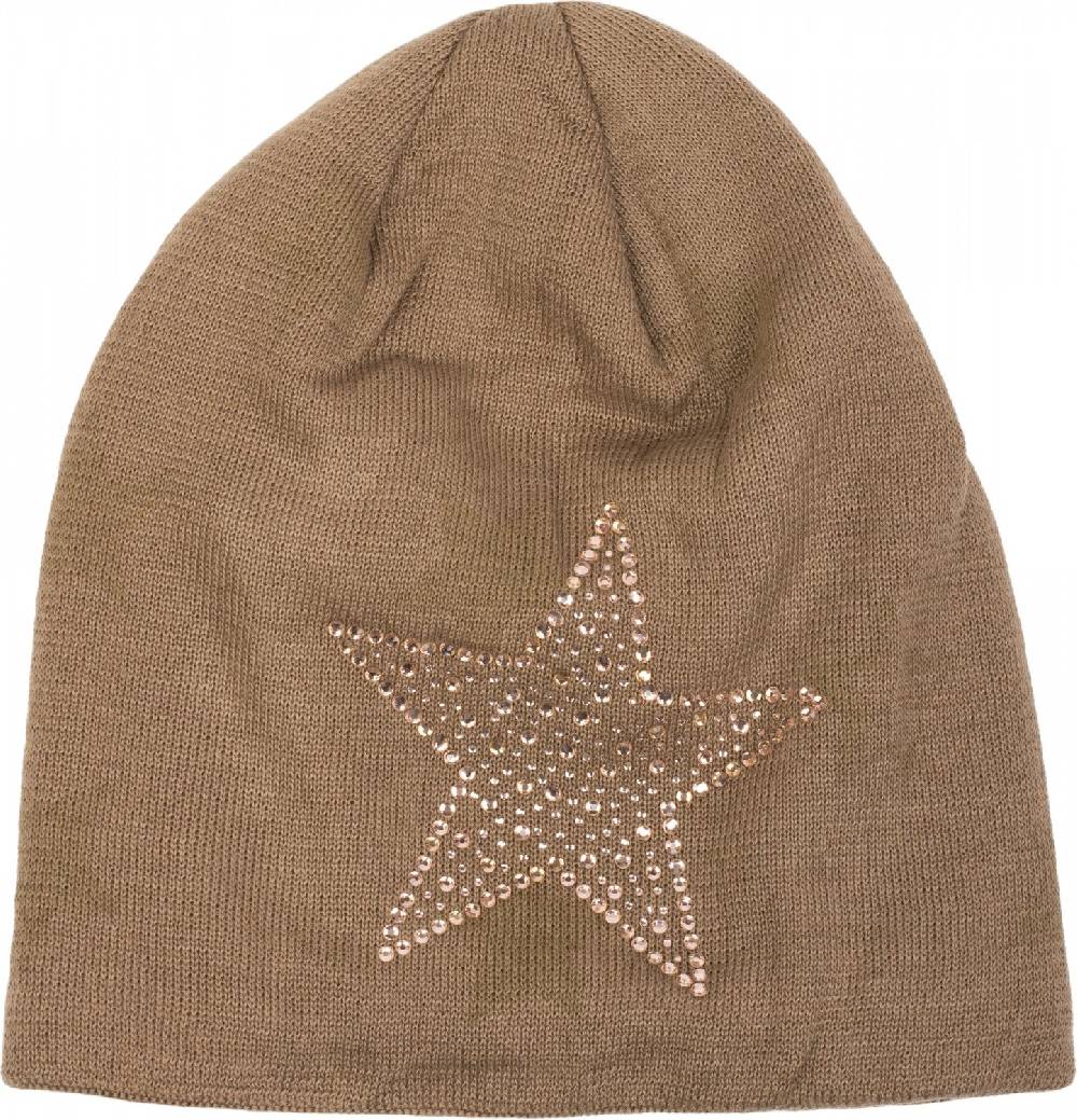 Stylebreaker Feinstrick Beanie mit Strass Stern Zeitlich begrenztes Angebot