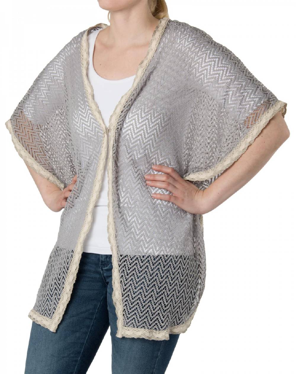 Stylebreaker Leichter Poncho in Häkeloptik Neueste Stile
