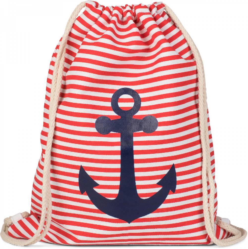 Stylebreaker Turnbeutel mit Streifen und Anker Print