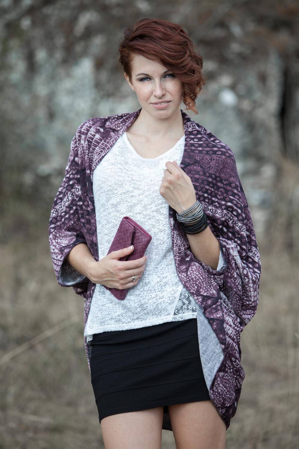 Stylebreaker Cardigan Weste / Schal mit Animal Print Clearance-Verkauf