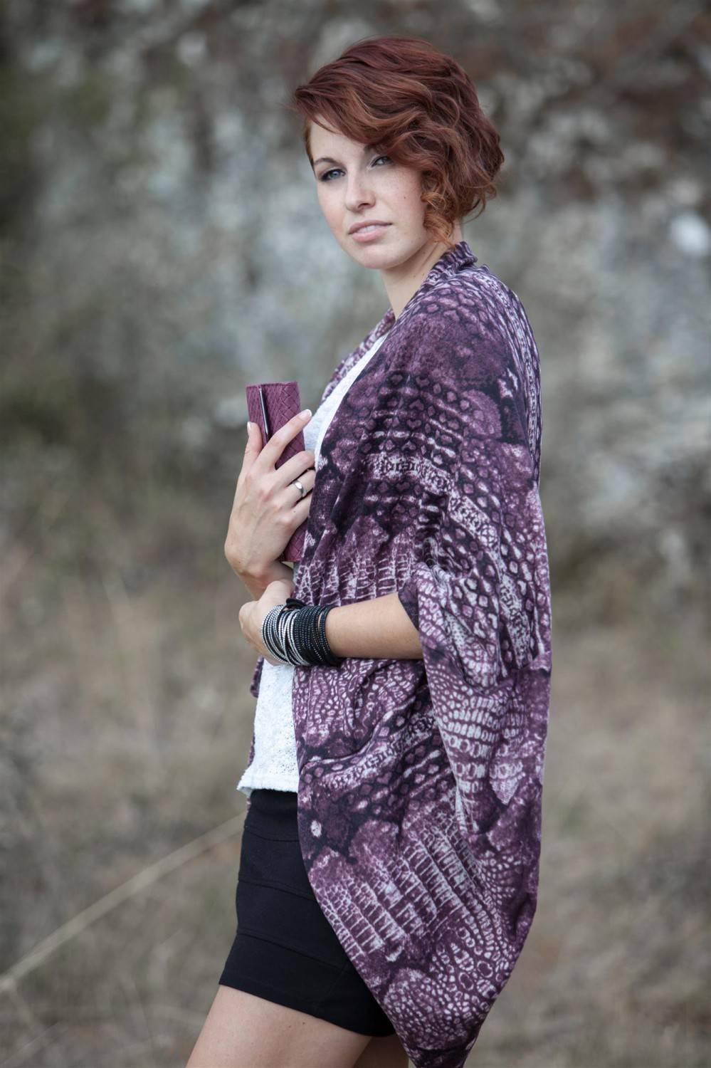 Stylebreaker Cardigan Weste / Schal mit Animal Print Clearance-Verkauf