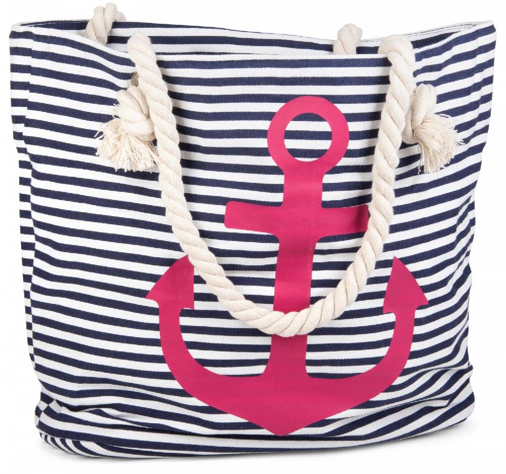 Stylebreaker Strandtasche mit Streifen und Anker zollfrei