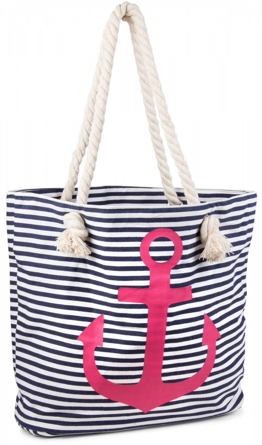 Stylebreaker Strandtasche mit Streifen und Anker zollfrei