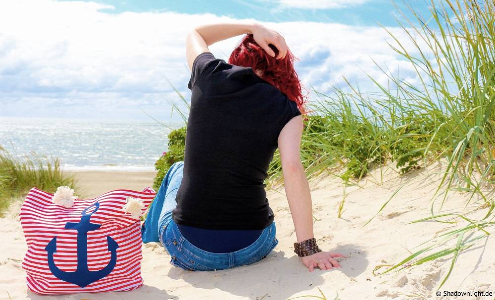 Stylebreaker Strandtasche mit Streifen und Anker zollfrei