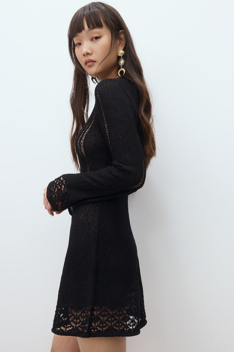 H&M Minikleid in Ajourstrick Neuheiten
