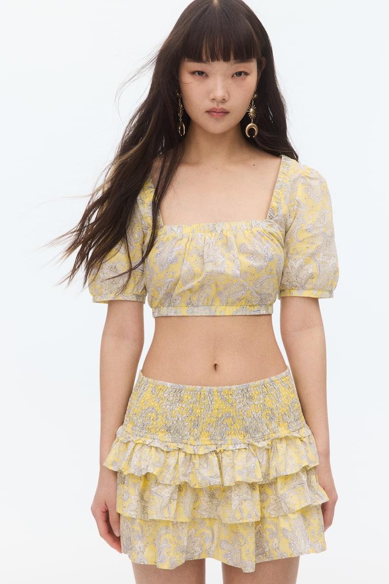 H&M Baumwollbluse mit Spitze Letzte 3 Tage
