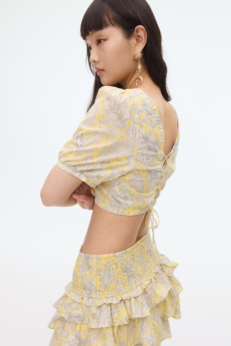 H&M Baumwollbluse mit Spitze Letzte 3 Tage