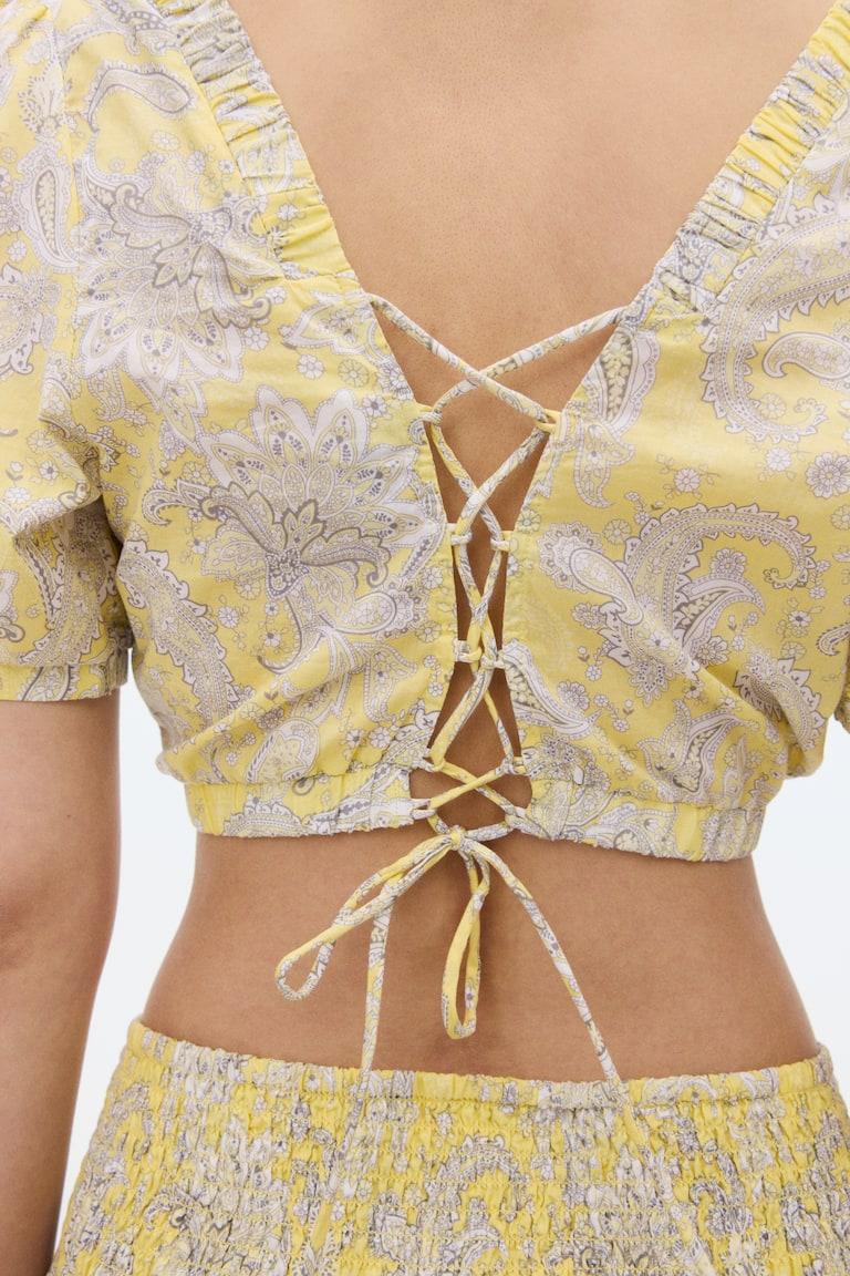 H&M Baumwollbluse mit Spitze Letzte 3 Tage