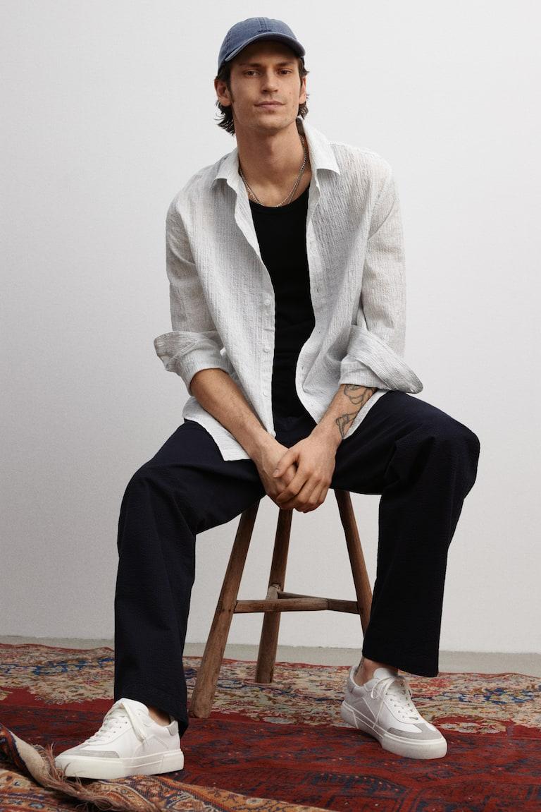 H&M Seersucker-Hose in Relaxed Fit Letzte 2 Tage