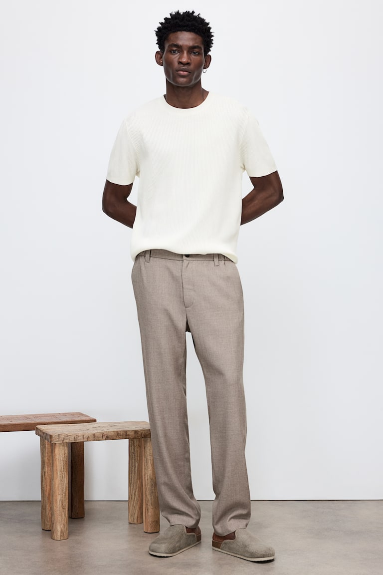 H&M T-Shirt in Rippstrick Regular Fit Bis zu 50% Rabatt