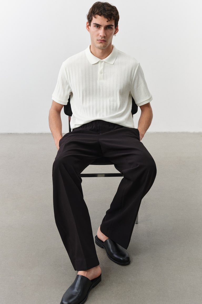 H&M Poloshirt aus Strukturjersey in Slim Fit Auslauf