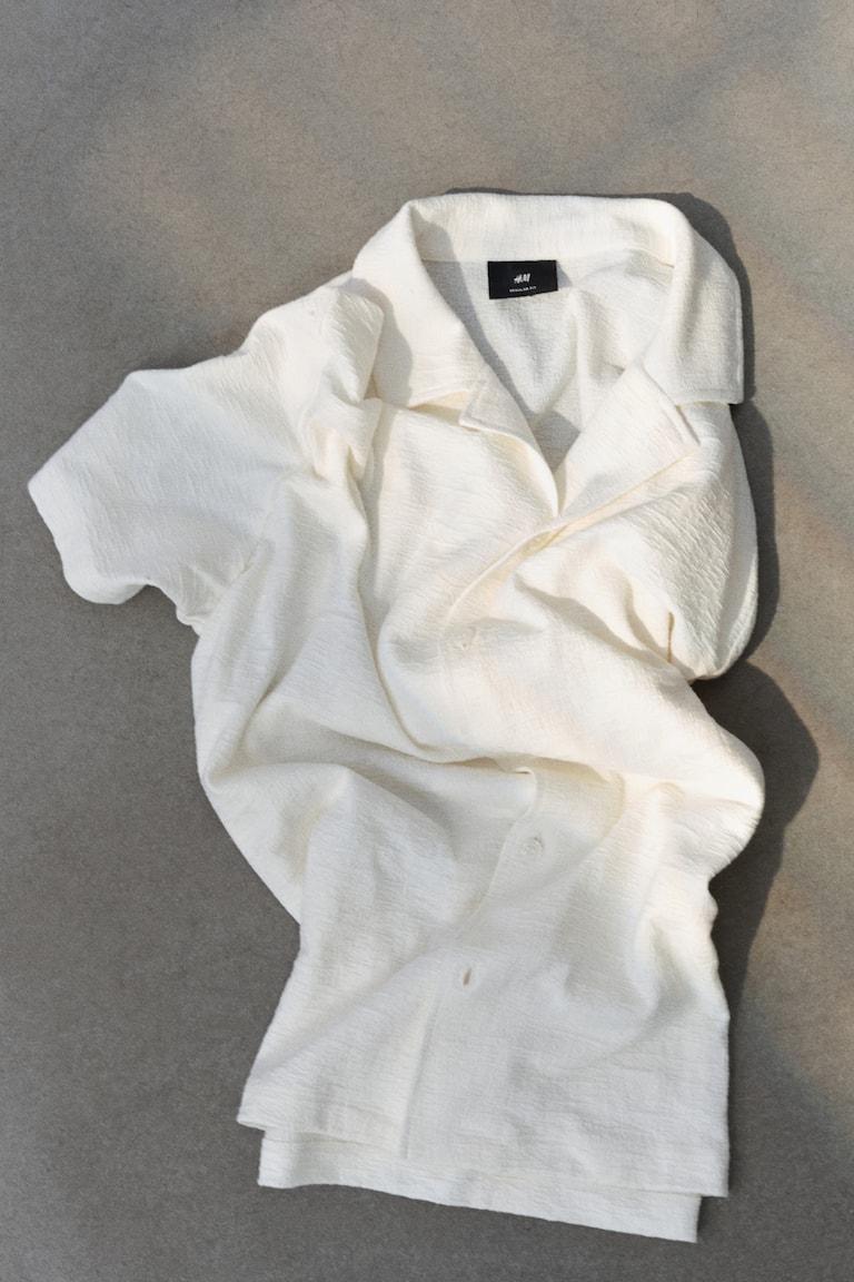 H&M Freizeithemd aus Jersey in Regular Fit Schlussverkauf