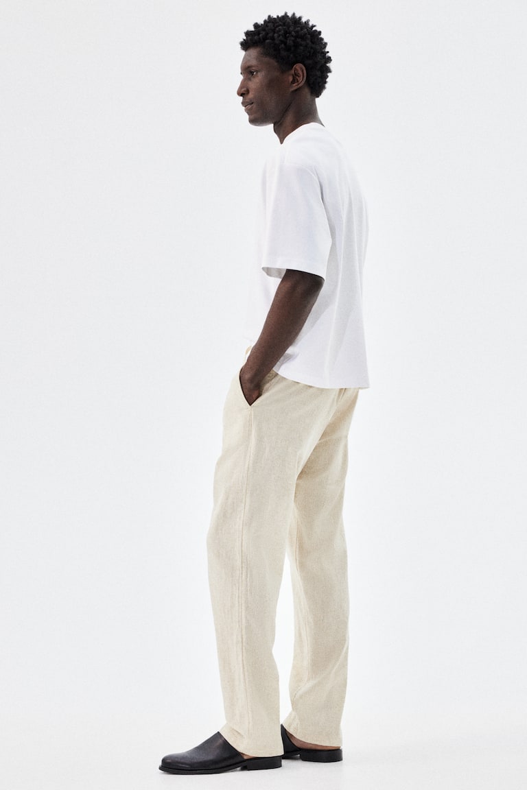 H&M Hose aus Leinenmix in Regular Fit Wochenangebot