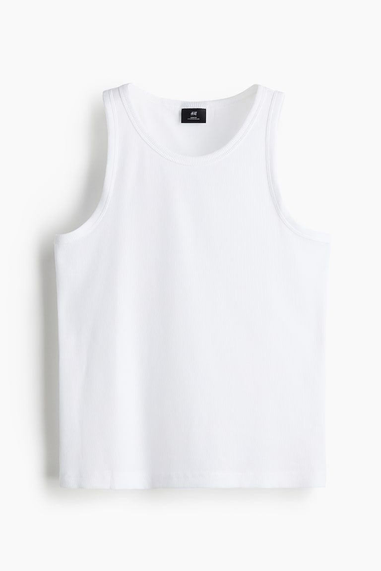 H&M Geripptes Tanktop in Slim Fit Kostenloser Versand