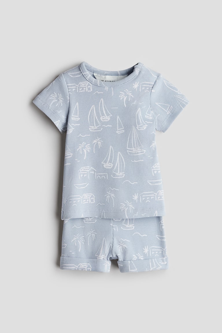 H&M Zweiteiler aus gerippter Baumwolle Online Shopping