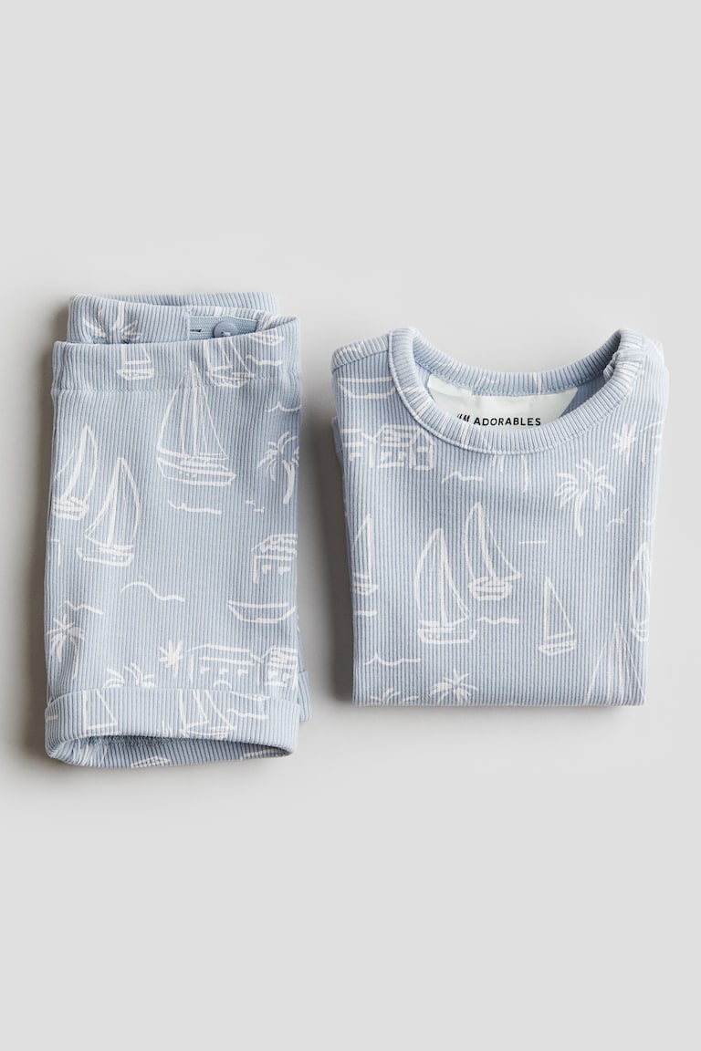 H&M Zweiteiler aus gerippter Baumwolle Online Shopping