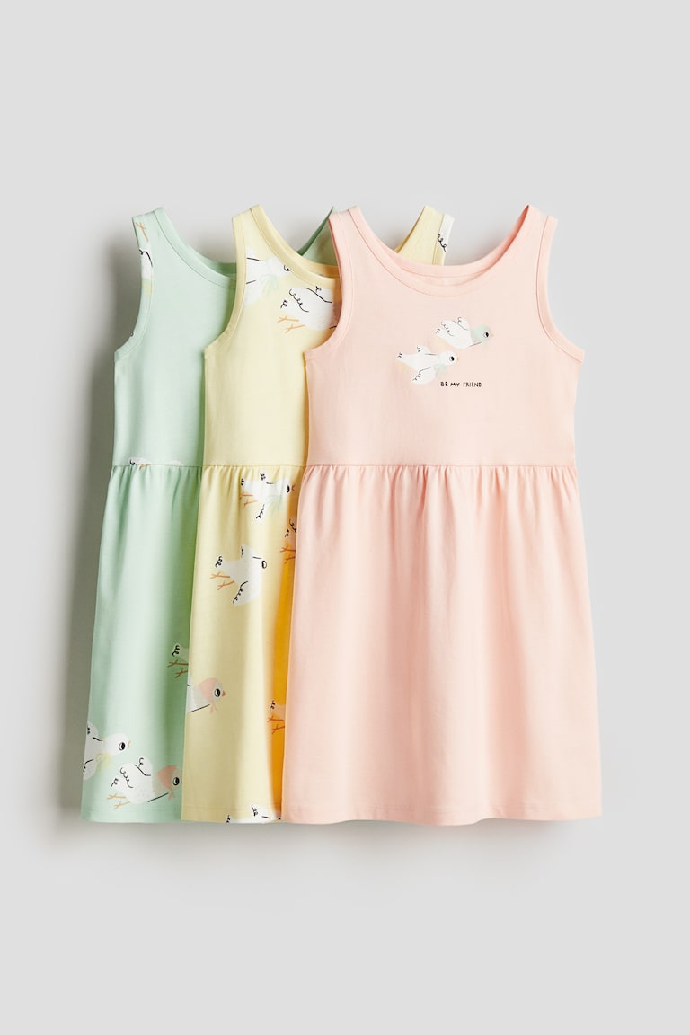 H&M 3er-Pack Bedruckte Baumwollkleider Rabatte dieses Monats