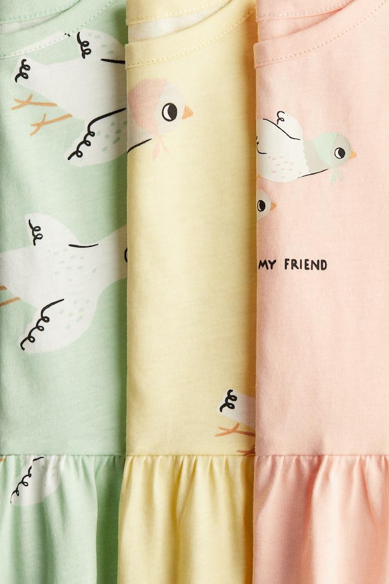 H&M 3er-Pack Bedruckte Baumwollkleider Rabatte dieses Monats