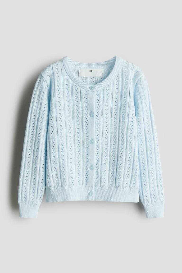 H&M Baumwoll-Cardigan in Pointellestrick Sonderangebot