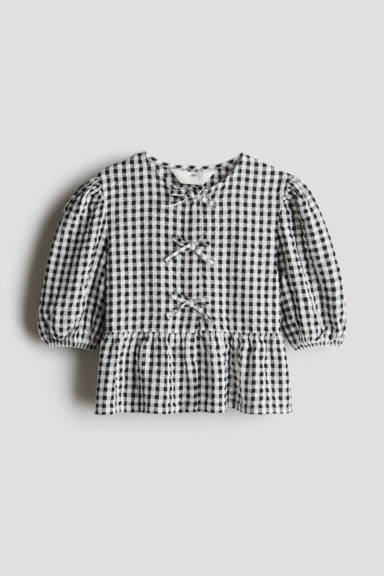 H&M Peplumbluse aus Baumwoll-Seersucker Vatertagsangebot
