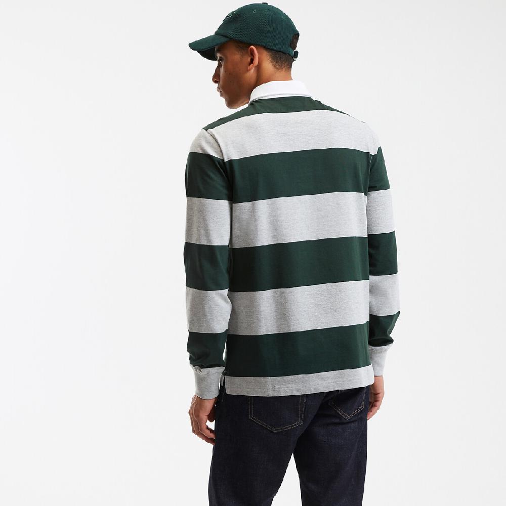 laredoute Gestreiftes Poloshirt lange Ärmel grau grün gestreift LA REDOUTE COLLECTIONS Tägliche Deals