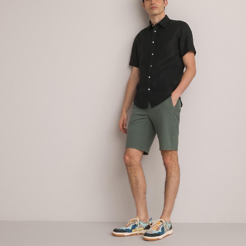 laredoute Kurzärmeliges Leinenhemd Regular-Fit schwarz LA REDOUTE COLLECTIONS Kostenlose Rückgabe