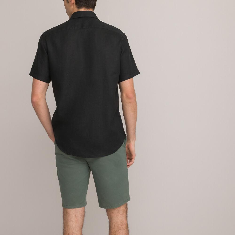 laredoute Kurzärmeliges Leinenhemd Regular-Fit schwarz LA REDOUTE COLLECTIONS Kostenlose Rückgabe