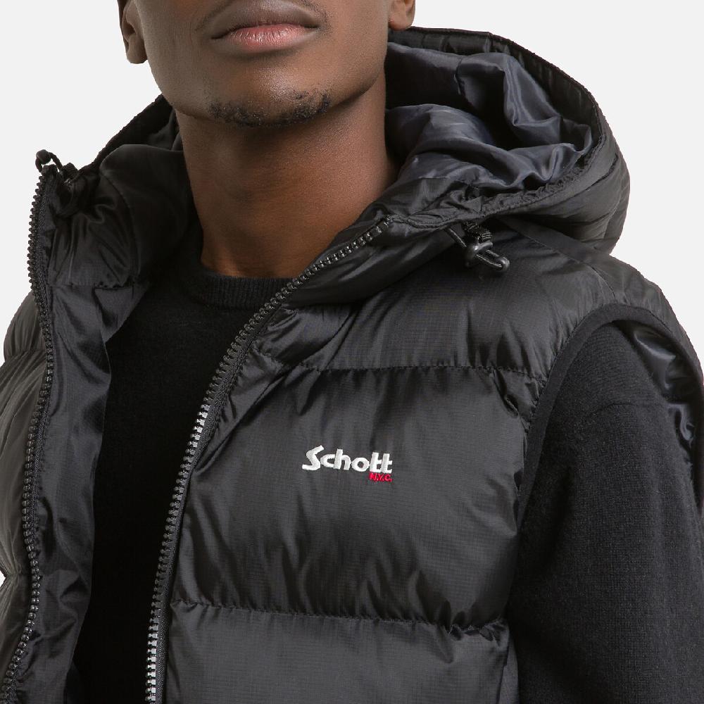 laredoute Ärmelloses Stepp-Gilet Idaho 2V mit Kapuze schwarz SCHOTT Top Angebot