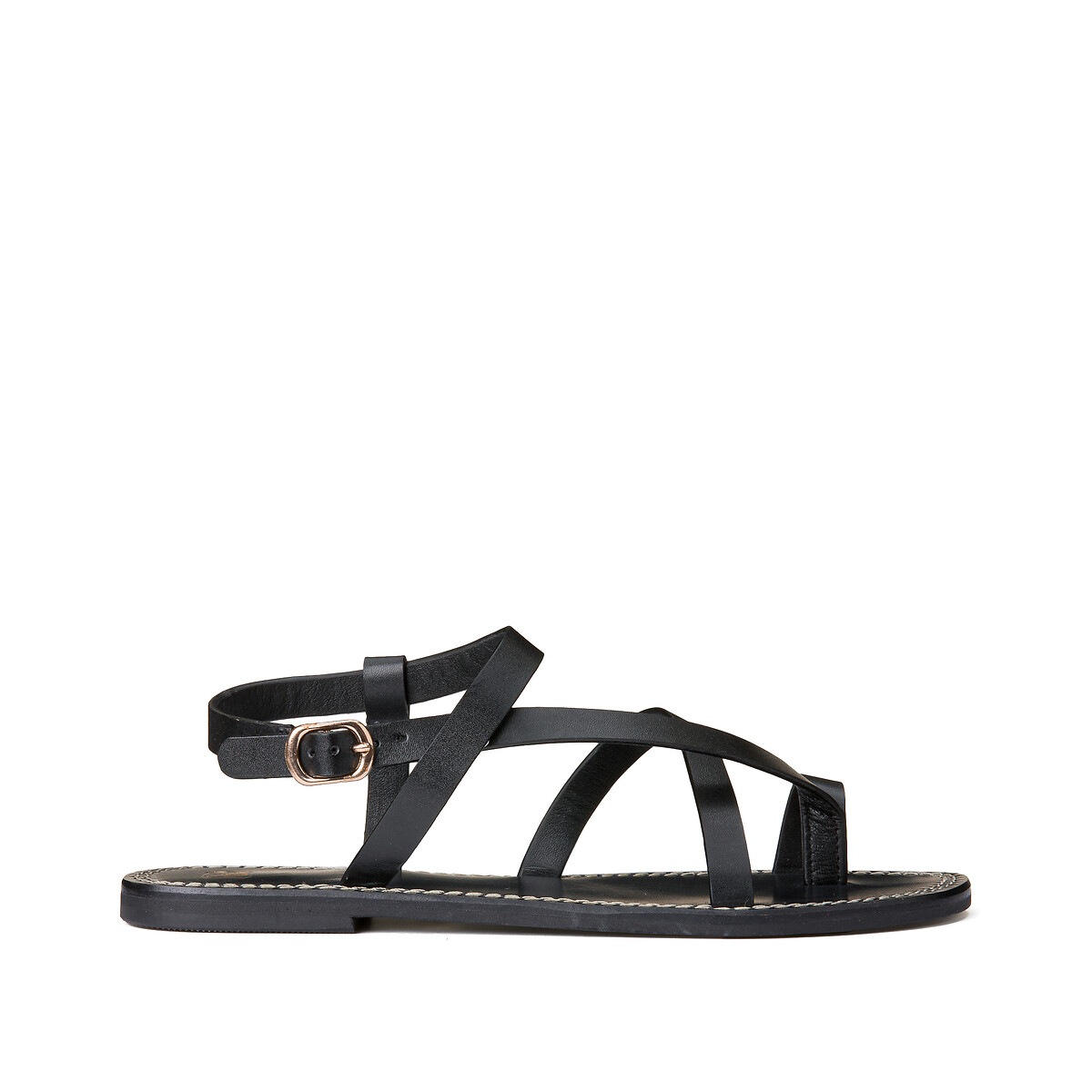 laredoute Signature-Zehensandalen aus Leder schwarz LA REDOUTE COLLECTIONS Bis zu 65% Rabatt