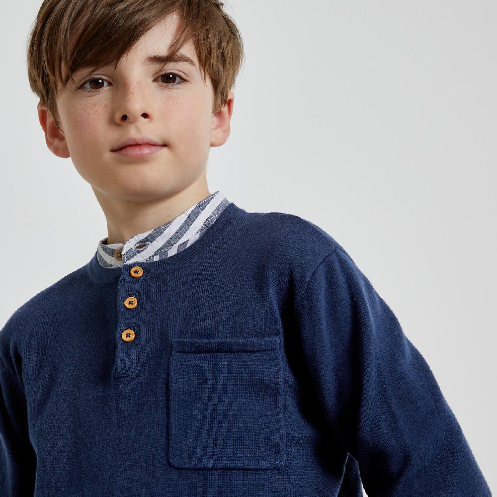 laredoute Feinstrickpullover mit Henley-Ausschnitt marine LA REDOUTE COLLECTIONS Fabrikladen