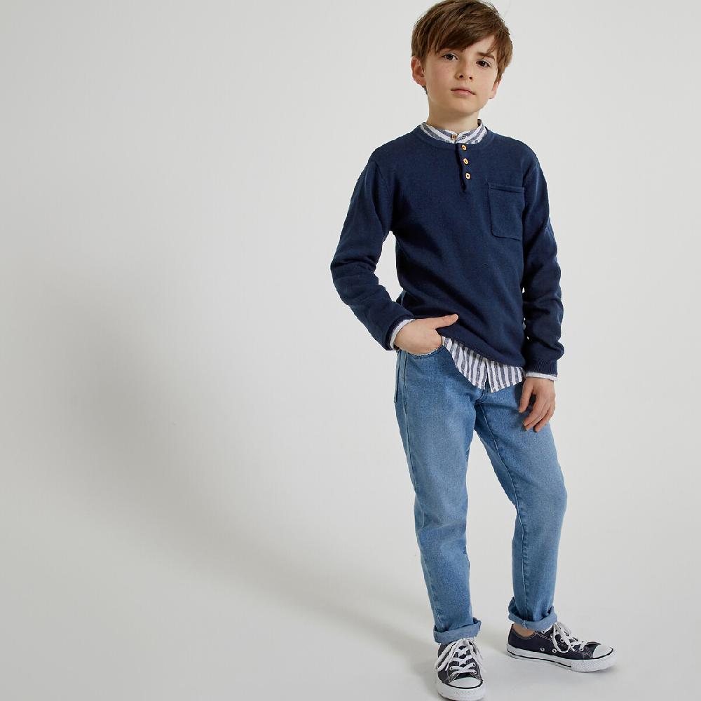 laredoute Feinstrickpullover mit Henley-Ausschnitt marine LA REDOUTE COLLECTIONS Fabrikladen