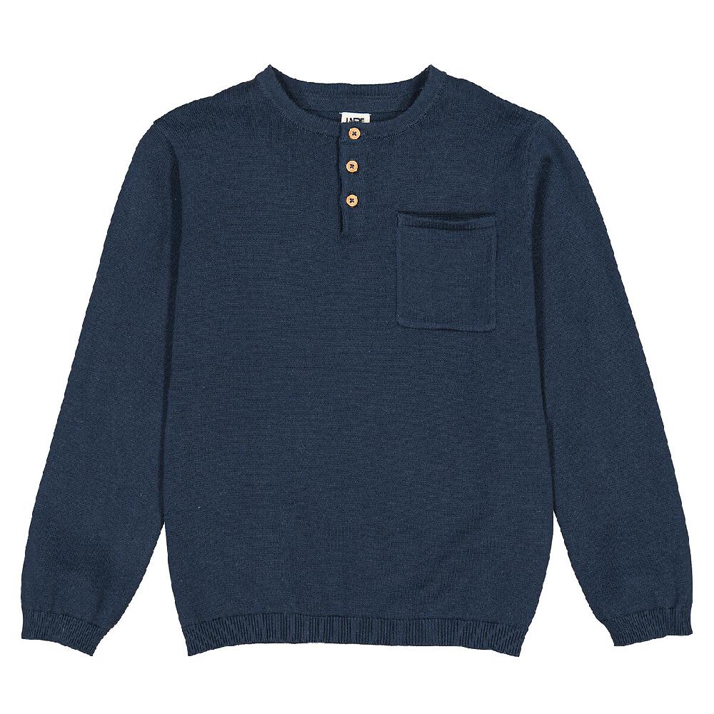 laredoute Feinstrickpullover mit Henley-Ausschnitt marine LA REDOUTE COLLECTIONS Fabrikladen
