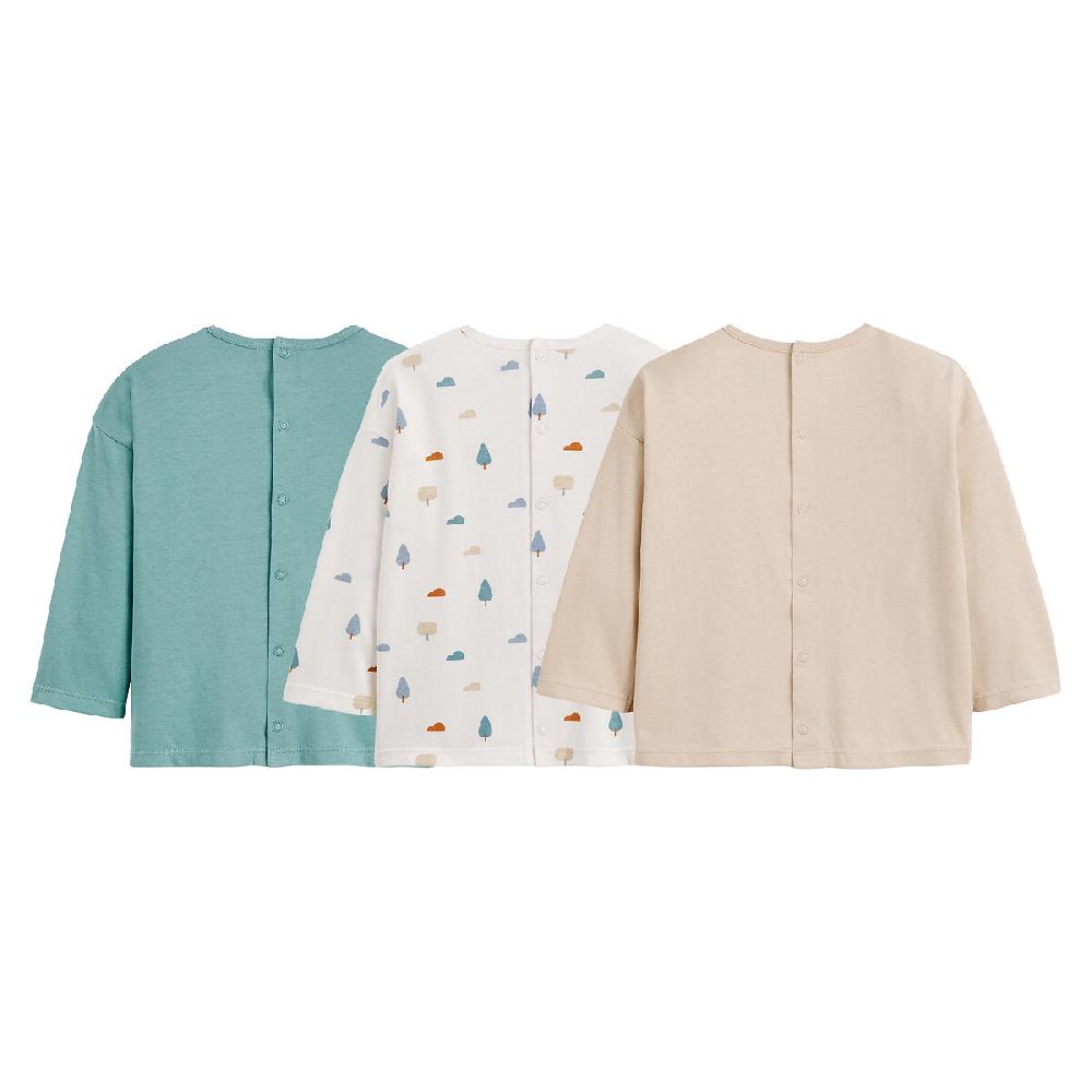 laredoute 3er-Pack Langarm-Shirts blau/beige LA REDOUTE COLLECTIONS Schlussverkauf