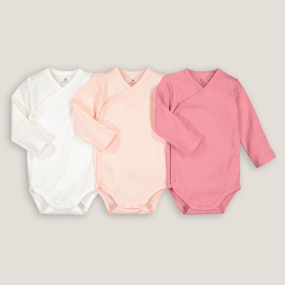 laredoute 3er-Pack Bodys für Neugeborene aus Bio-Baumwolle ecru + rosa LA REDOUTE COLLECTIONS Limitierter Zeitrabatt