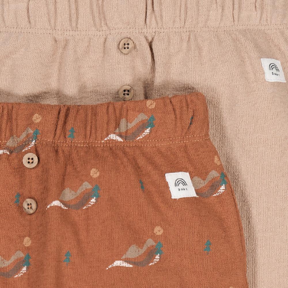 laredoute 2er-Pack Pluderhosen gemusterter Jersey braun / beige LA REDOUTE COLLECTIONS Fabrikpreis