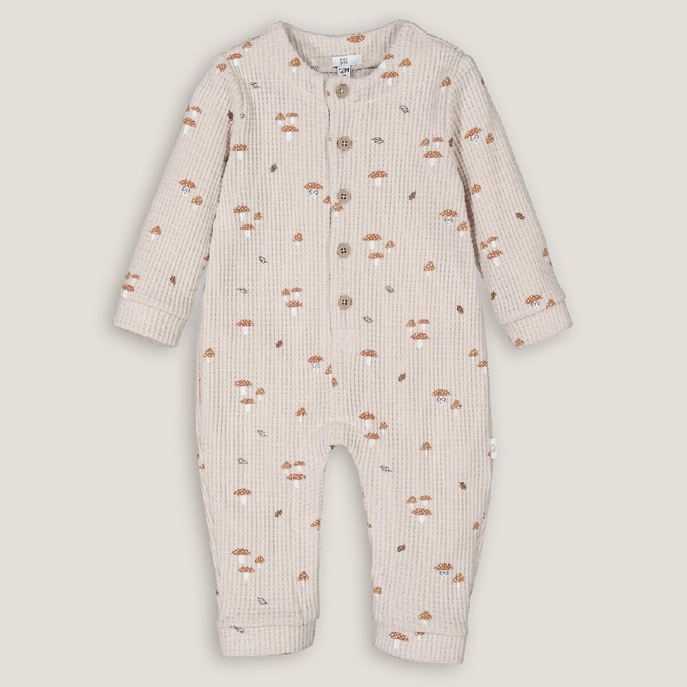 laredoute Overall aus Waffelpikee mit Pilzmuster bedruckt LA REDOUTE COLLECTIONS Versandkostenfrei