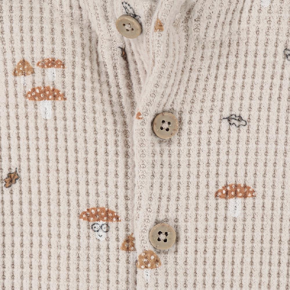 laredoute Overall aus Waffelpikee mit Pilzmuster bedruckt LA REDOUTE COLLECTIONS Versandkostenfrei