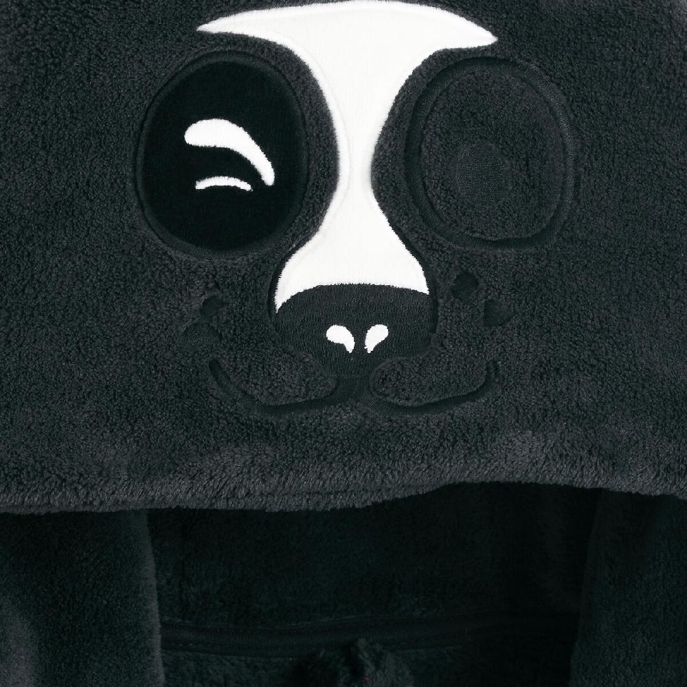 laredoute Morgenmantel mit Panda-Kapuze aus Fleece grau LA REDOUTE COLLECTIONS Großer Ausverkauf