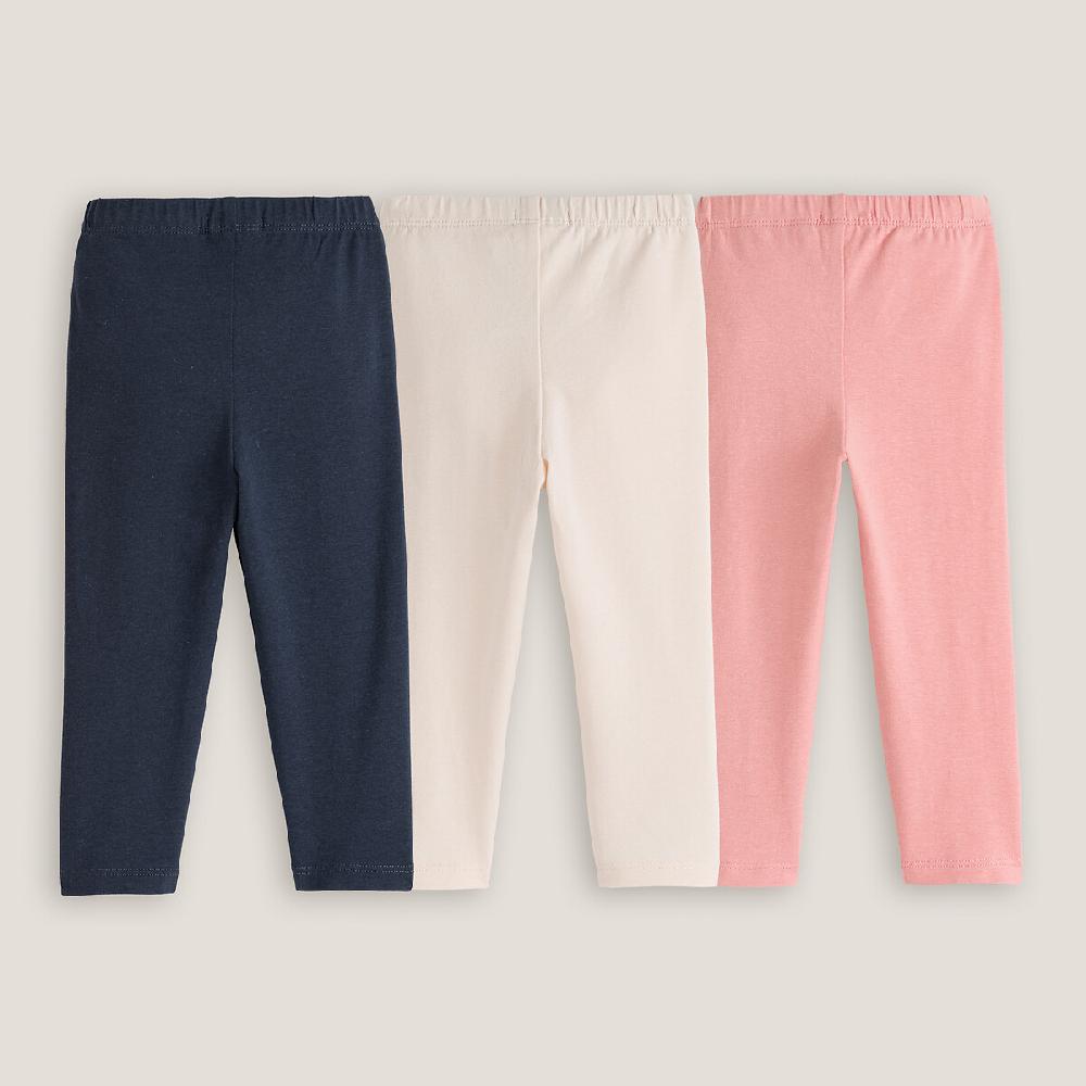 laredoute 3er-Pack Leggings unifarben marine + rosa + ecru LA REDOUTE COLLECTIONS Begrenztes Angebot