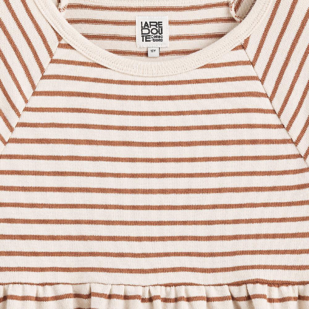 laredoute Gestreiftes Kleid mit langen Ärmeln braun/ecru gestreift LA REDOUTE COLLECTIONS Saisonschlussverkauf