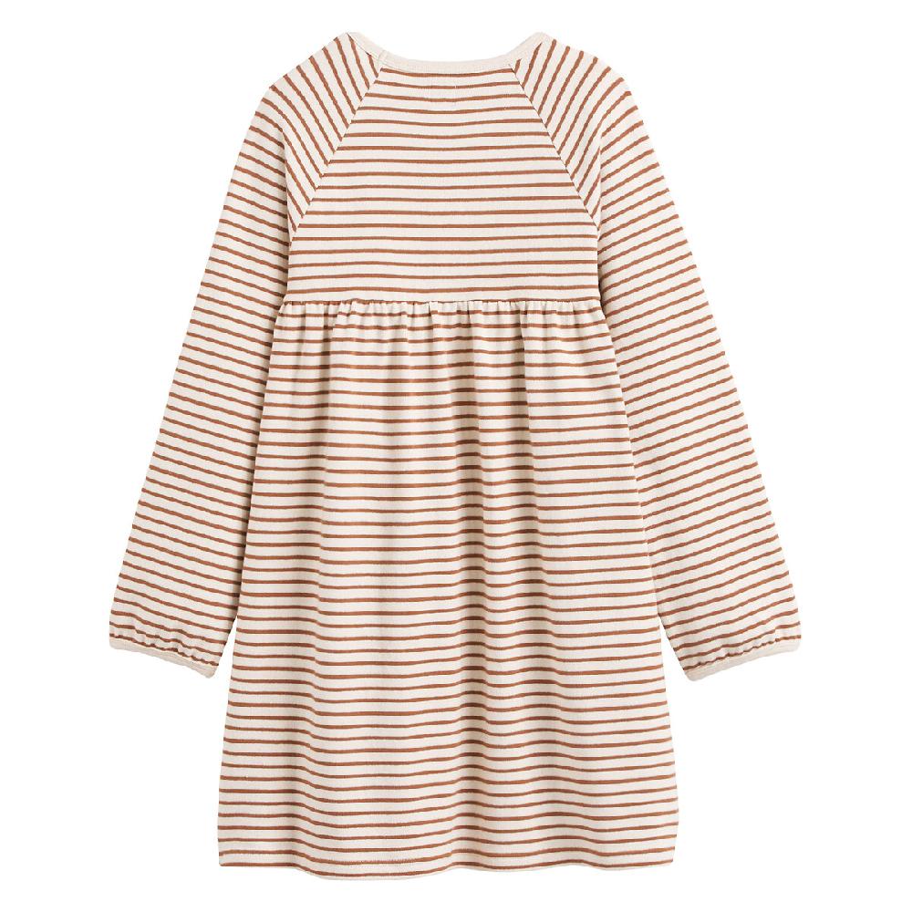 laredoute Gestreiftes Kleid mit langen Ärmeln braun/ecru gestreift LA REDOUTE COLLECTIONS Saisonschlussverkauf