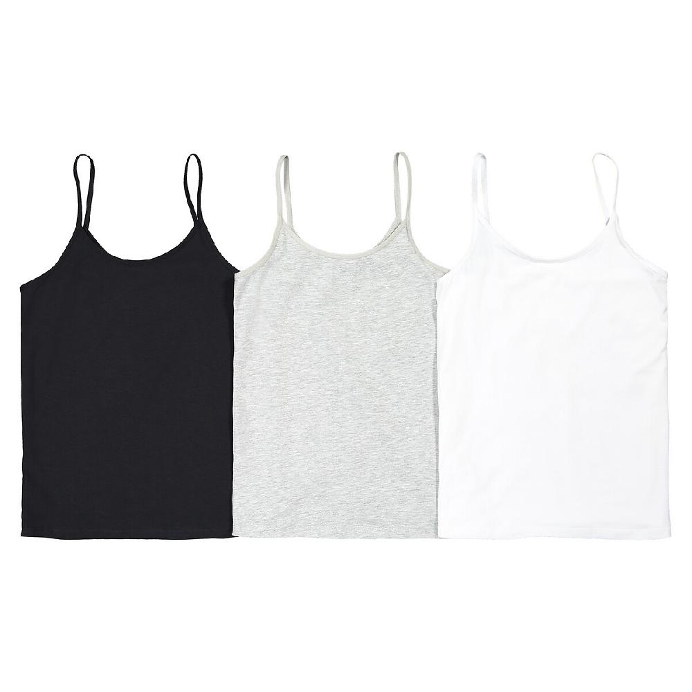 laredoute 3er-Pack Tops uni Baumwolle schwarz + weiss + grau LA REDOUTE COLLECTIONS Jubiläumsangebot