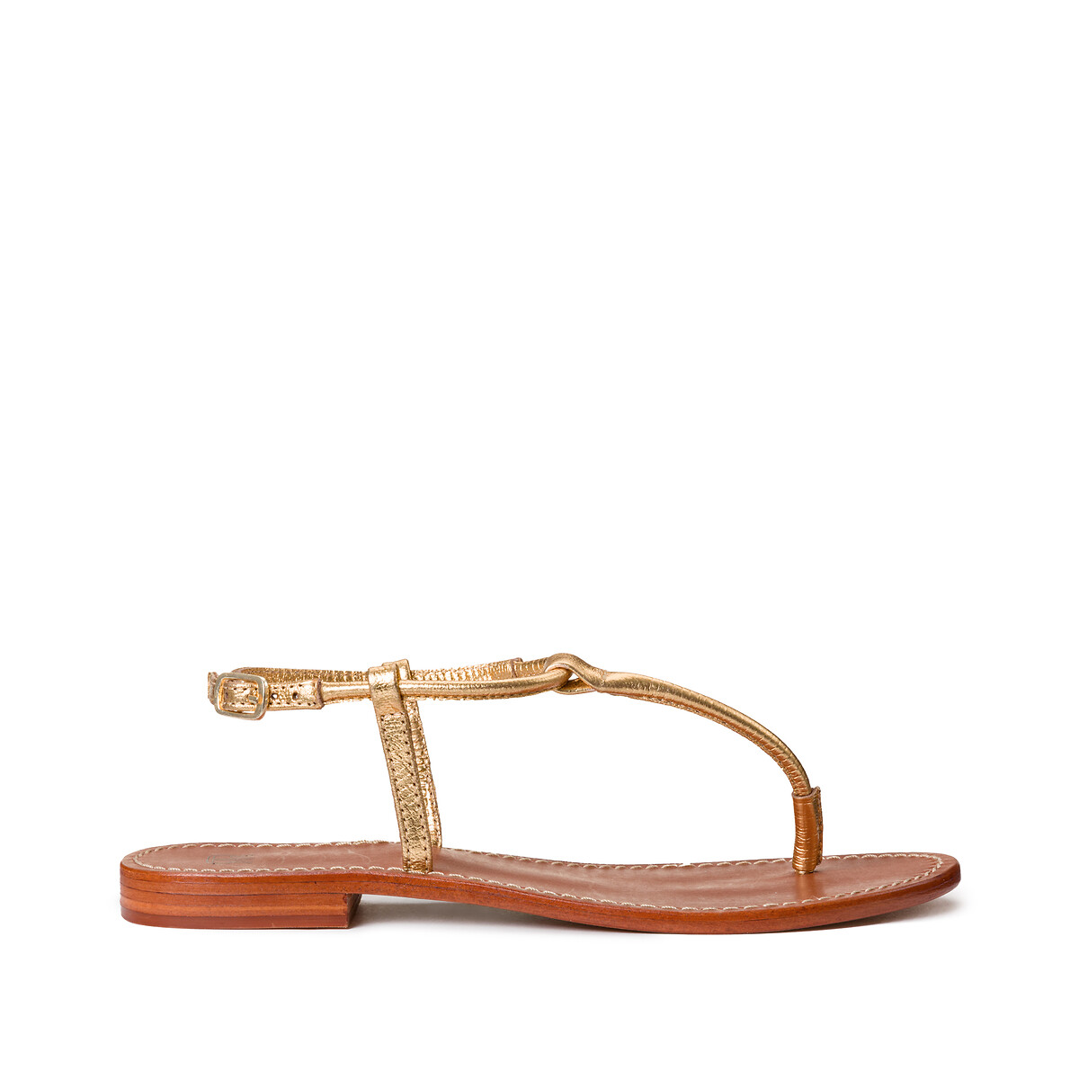 laredoute Zehensandalen aus Leder goldfarben LA REDOUTE COLLECTIONS Top Angebot