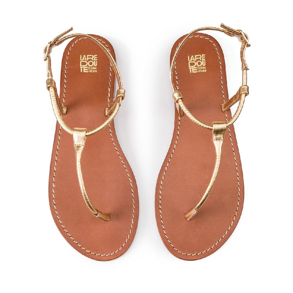 laredoute Zehensandalen aus Leder goldfarben LA REDOUTE COLLECTIONS Top Angebot